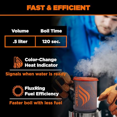 Jetboil Flash 1.0L Camping Stove System with WindGuard and Auto Ignition