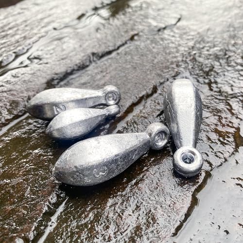 Fishing Sinkers No-Roll Bank Weights for Surf and Saltwater Fishing - Silver 6 Ounce (4pcs)