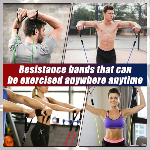 5-Level Resistance Bands with Handles for Full-Body Workout, Portable Fitness Set