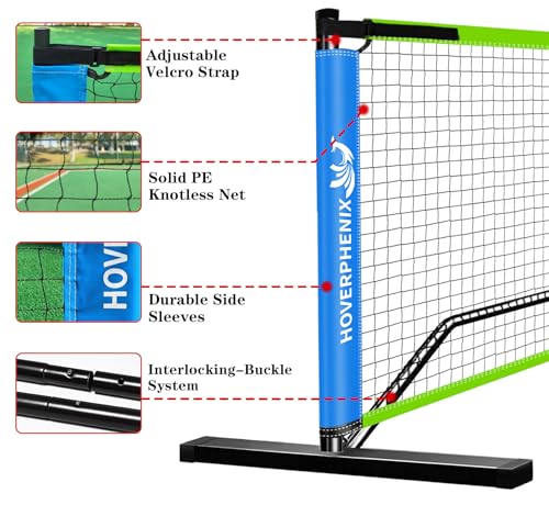 Hoverphenix 22FT & 11FT Pickleball Net Set - Portable Outdoor & Indoor Net with Carry Bag - Blue & Green Variation