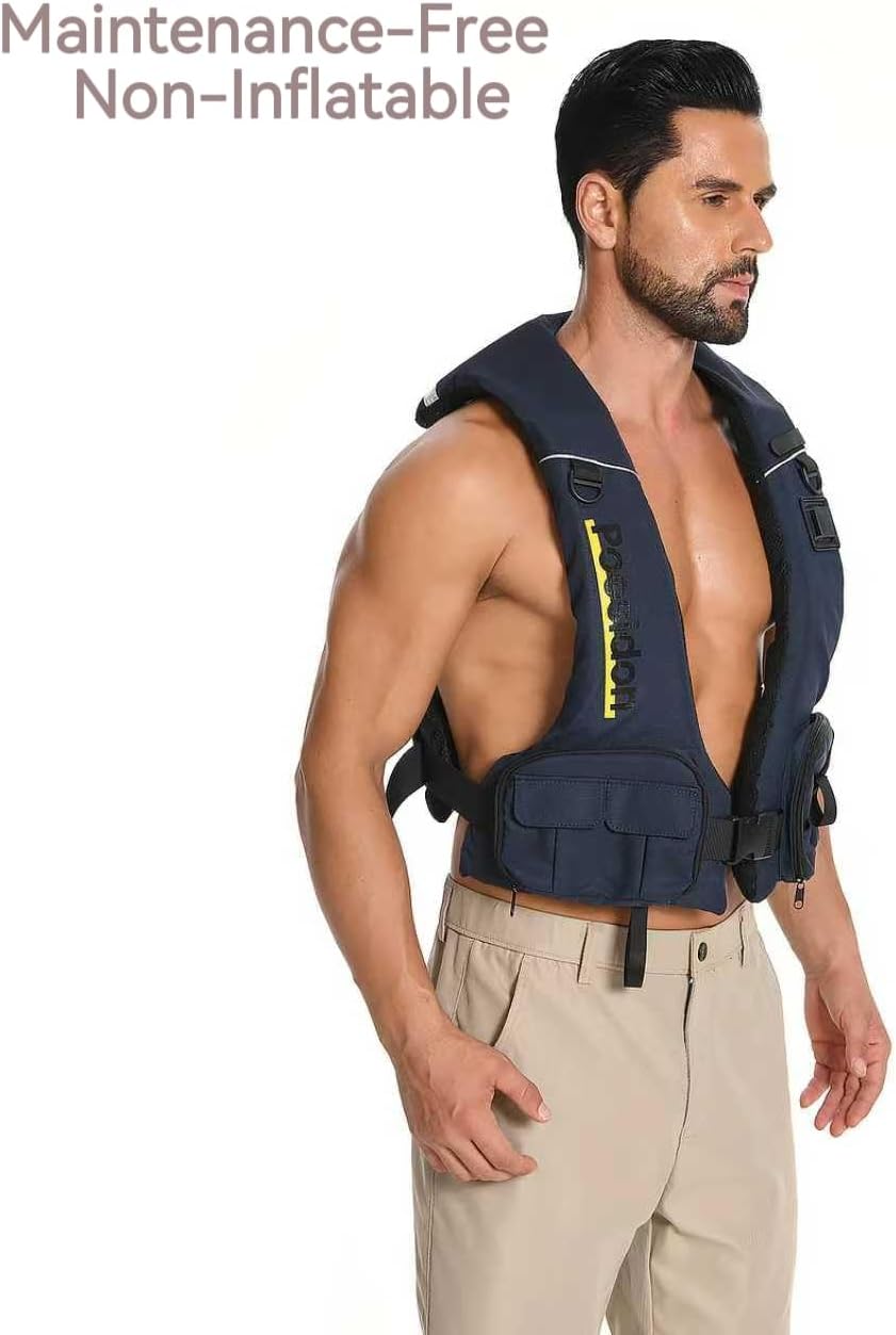 Skiennix Adjustable Lightweight Breathable Life Jacket - Classic Unisex Design with Dual Storage Pockets