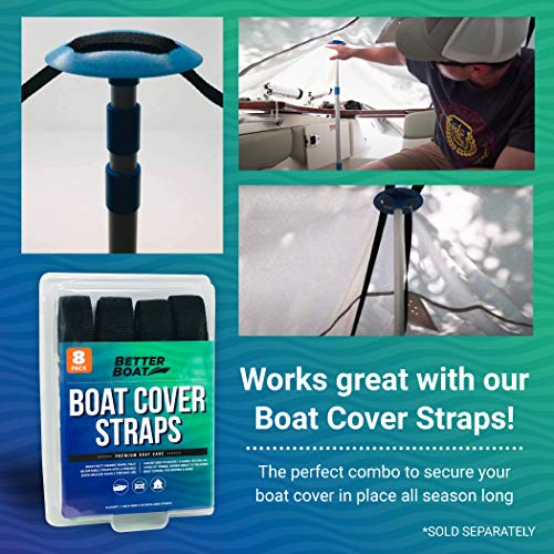 Better Boat 2 Pack Boat Cover Support Poles - Adjustable, Twist Lock, Snap & Mushroom Tops