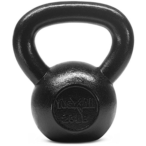 Yes4All Cast Iron Kettlebell Set 20-25 lbs, Flat Bottom & Wide Handle, Home Gym