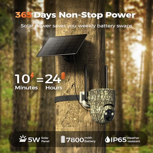 TKENPRO 4G LTE Cellular Trail Camera with Solar Power, Camo 2-Pack