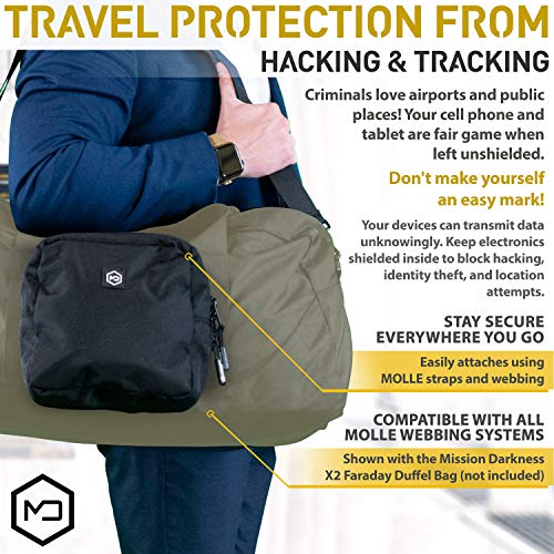Military-Grade Faraday Pouch with MOLLE Webbing Signal Blocker for Devices