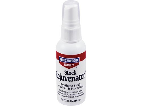 Birchwood Casey Easy-to-Use Stock Rejuvenator Cleaner & Protectant for Synthetic Stock, Rubber Grips, Leather, Plastic, 2 Ounce Pump