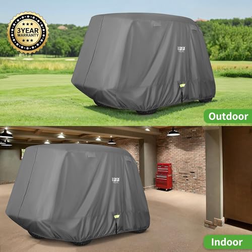 Grey XL 4+2 Passenger Golf Cart Cover for Yamaha EZGO Club Car - All-Weather UV Resistant
