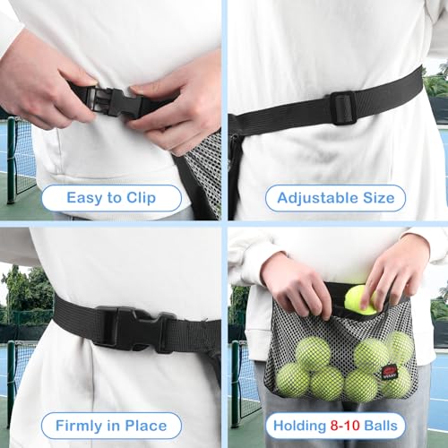2 Pack Tennis Ball Holder Waist Pouch for Balls and Valuables