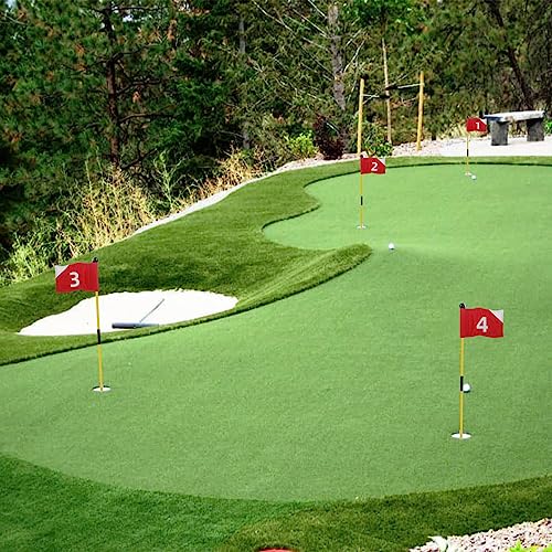 4 Pack Golf Practice Hole Set with Fiberglass Flagstick & Cup - Backyard Putting Green