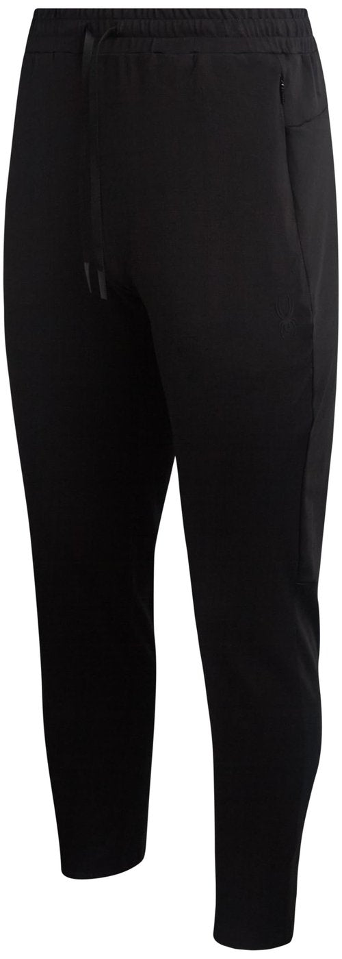 Spyder Mens Jogger Pants - Tech Fleece Joggers with Double Bonded Zip Pockets - Lightweight Active Sweatpants for Men, Size Medium, Deep Black