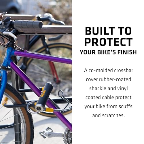 Bike U-Lock with 4 ft Cable and Quad Lock System — Heavy-Duty Steel Security Lock
