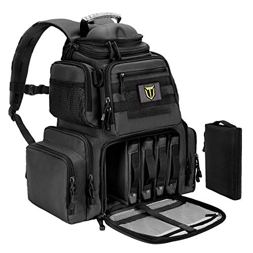 TIDEWE Tactical Range Backpack for Handguns Black – Gun Range Bag with Storage