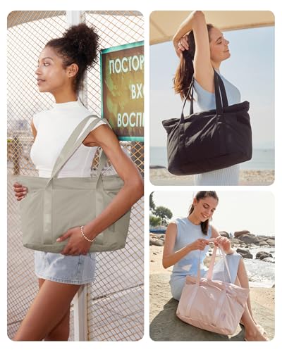 BAGSMART Gym Tote Bag for Women - Grayish Brown Small 24L Travel & Yoga Mat Organizer