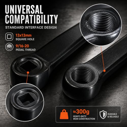 127mm Exercise Bike Crank Left - 9/16" Pedal Hole, 13x13mm Square