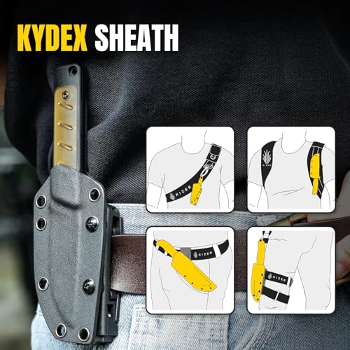 Kizer Smolt Fixed Blade Knife with Sheath - D2 Steel, Micarta & PEI Handle, 2.93" Drop Point