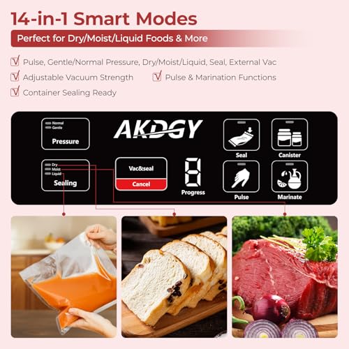 Commercial Vacuum Sealer Machine 95Kpa 14-in-1 Food Preservation Stainless Steel