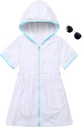Skiennix Girls Swim Cover-Up - Terry Zip-Up Bathing Suit for Beach & Pool | Stylish & Comfortable