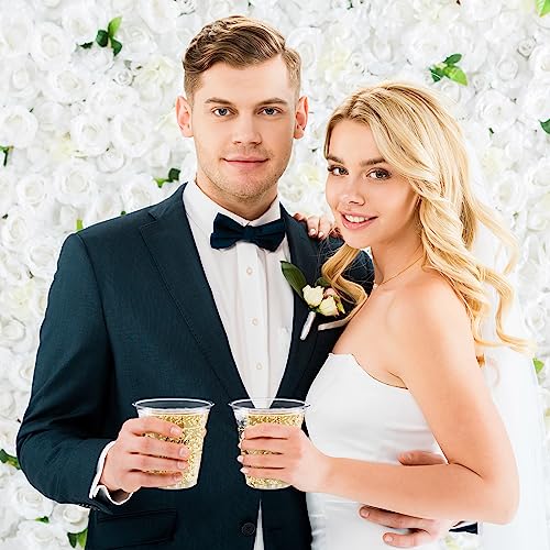 200 Pack Disposable Plastic Cups 10oz for Weddings & Parties - Love Laughter Variation