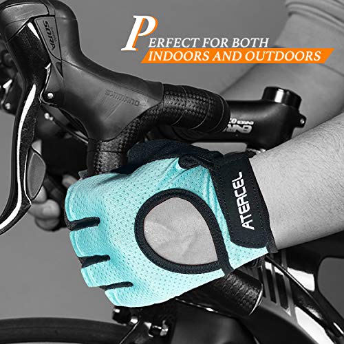 Atercel Weight Lifting Gloves Full Palm Protection - Aqua Small Pack of 2