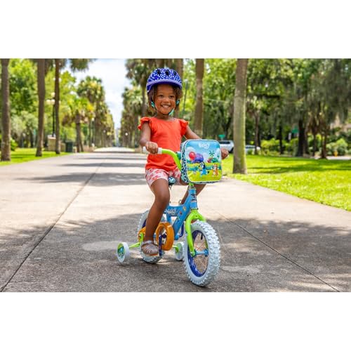 Dynacraft Bluey 12-Inch Kids Bike with Training Wheels - Light Blue, Toddler Bicycle