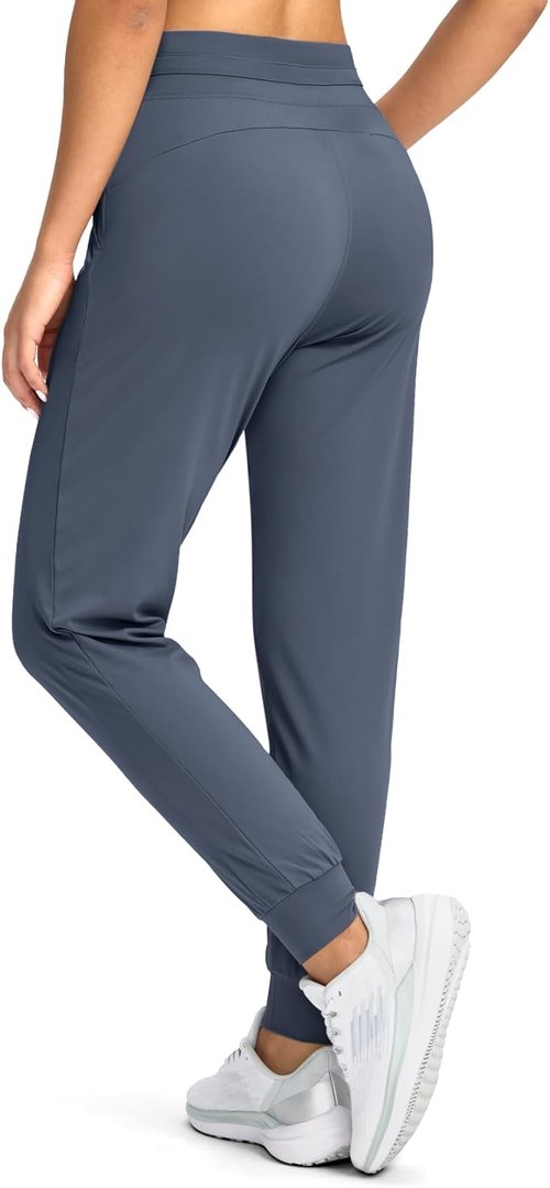 G Gradual Women's High-Waisted Jogger Pants - Athletic Tapered Sweatpants with Zipper Pockets