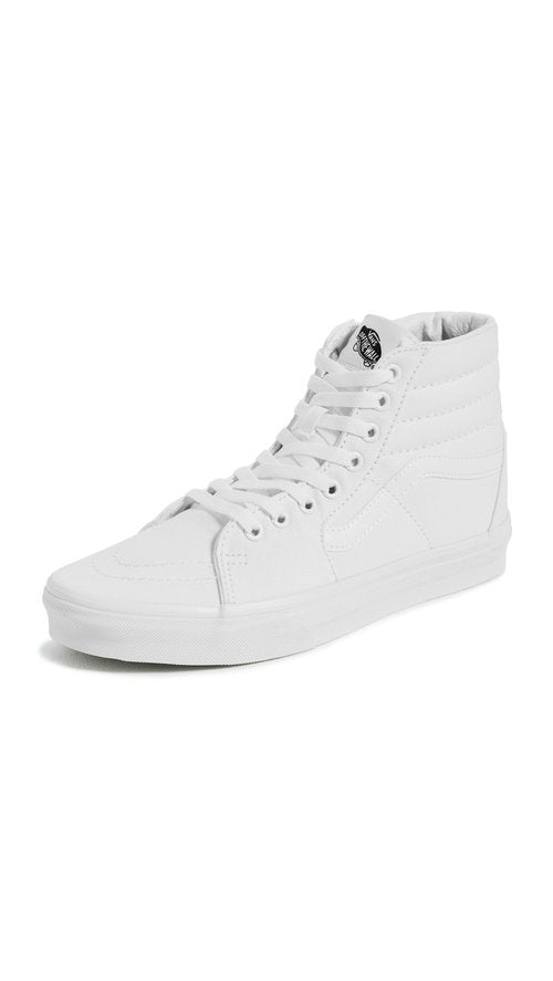 Vans Unisex Sk-8 High Top Sneakers, True White, 9 US Women/7.5 US Men