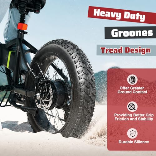 20x4 Inch Fat Tire for E-Bike, Mountain Bike, Tricycle | Heavy Duty All-Terrain Black - Variation of 20" x 4" / 2 Tire + 2 Tube