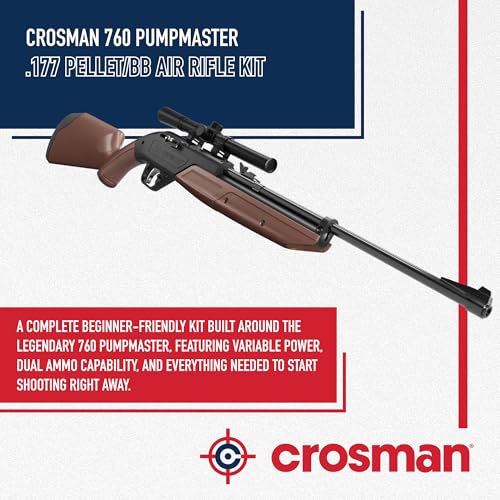 Crosman 760P Pump Master Kit Air Rifle .177 Caliber with Scope & Accessories