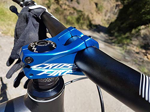 Funn Crossfire MTB Stem - Red, 35mm Clamp, Zero Rise, Compatible with Mountain Bikes