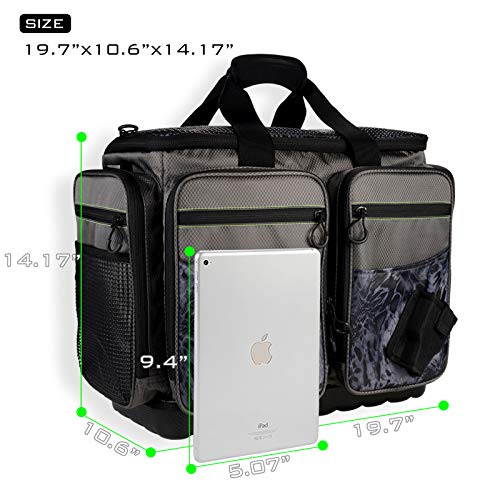 KastKing Large Lunker Saltwater Tackle Bag - 19.7x13x10.6in Water-Resistant Fishing Organizer