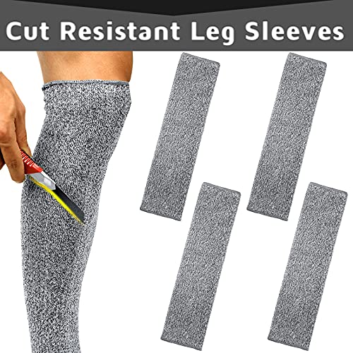 Cut Resistant Leg Sleeves - Bite Proof Protective Gear, Gray - Zhanmai
