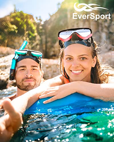 EverSport Adult Swim Goggles with Soft Nose Cover Anti-Fog Wide View Black-Pink
