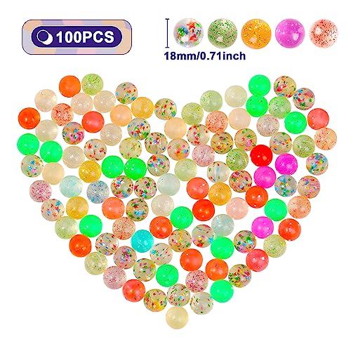 Colorful Small Bouncy Balls Set - 100 Pieces with Gift Box for Party Favors