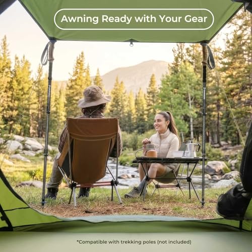 Green 6 Person Pop Up Camping Tent with Skylight & Rainfly - Waterproof, Fast Setup