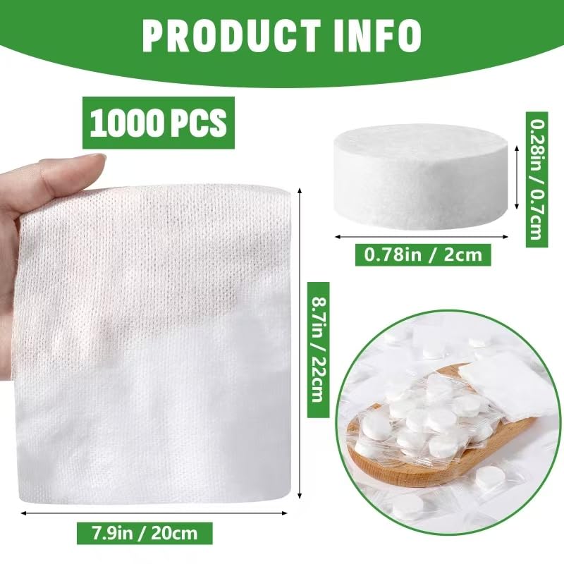 Mini Compressed Towels 20cm x 22cm, 1000 Pack - Camping & Travel Towels