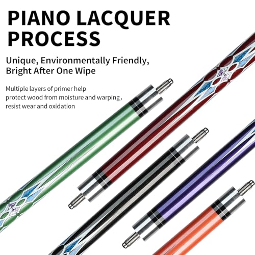 LOTKEY 4-Piece Pool Cues Set 58 Inch Canadian Maple Billiard Sticks for Adults