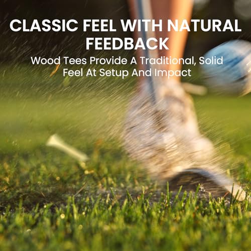 Golf Tees Wood Bulk 500 Count Natural 1.5 Inch - Durable Bamboo Practice Tees