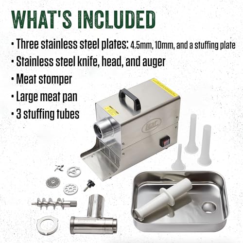 LEM BigBite #8 Electric Meat Grinder 0.5 HP Stainless Steel Commercial-Quality