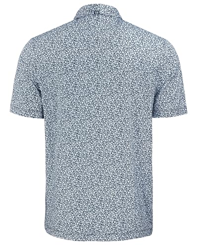 Cutter & Buck Pike Eco Flora Print Recycled Men's Big & Tall Polo - X-Large Tall Navy Blue