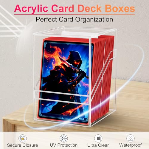 Black 12 Slot Card Deck Box Set with Portable Case for MTG YuGiOh TCG - 12 Dividers