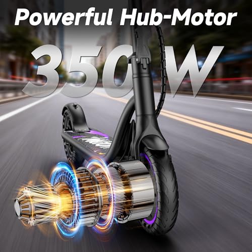 VOLPAM Purple Electric Scooter 350W/500W Motor, 15-28 Mile Range, 19 MPH