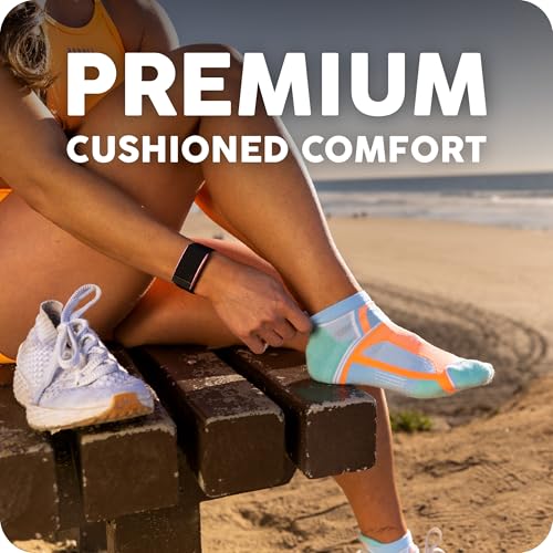 Unisex Athletic Running Socks with Cushioning Impact Resistance - Black, Medium
