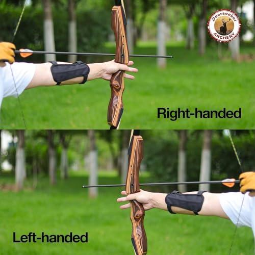 Left Hand Recurve Bow Set 62 Inch Laminated Takedown Hunting & Practice Bow - 30 lb