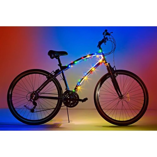 Brightz CosmicBrightz LED Bike Frame Rope Light, Multi-Color - 6.5-Foot String Rope - Battery-Powered with On/Off Switch - Ultra Bright Color Keeps Your Ride Fun and Safe for Kids, Teens, & Adults