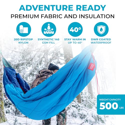 Grand Trunk ThermaQuilt Hammock Underquilt Blue/Navy Blue - Insulated Camping Accessory