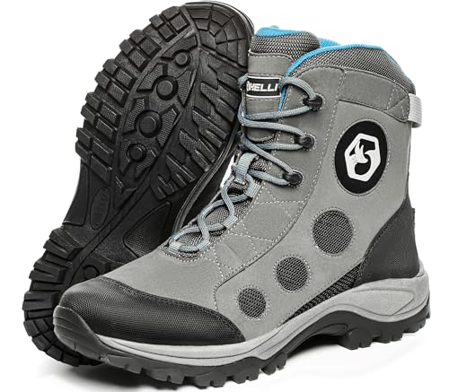 Foxelli Lightweight Wading Boots for Men - Grey, Rubber Sole Fly Fishing Shoes - Variation 11