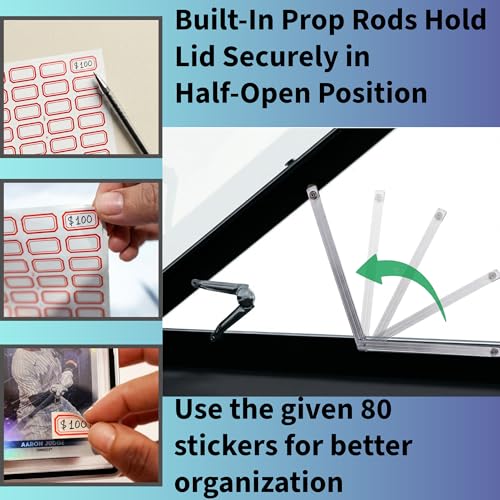 Large Card Display Case for Sports & Trading Cards - 34x22 Inch Aluminum Frame