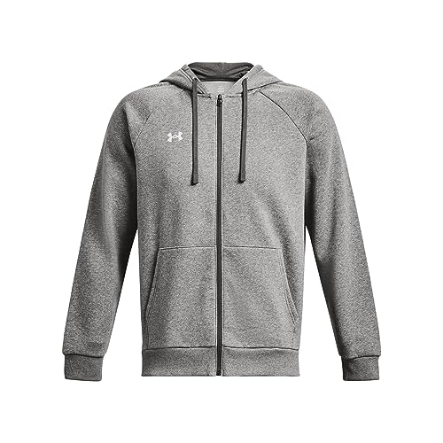 Under Armour Men's Rival Fleece Full Zip Hoodie Castlerock Light Heather Large