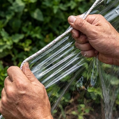 Heavy Duty Waterproof Clear Tarpaulin 8x16ft PVC Plastic Tarp with Rustproof Grommets