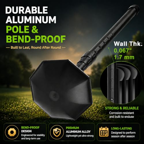Professional Stiff Arm Golf Travel Bag Support Pole - Black